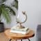 9" Contemporary White Glass Globe with Aluminum Base
